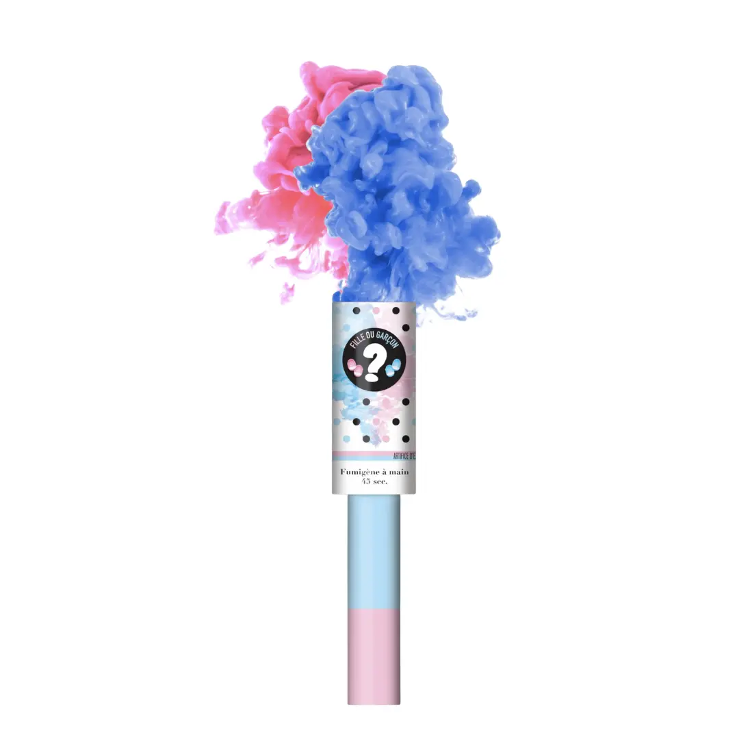 Fumigène Gender Reveal Babyshower de couleur rose ou bleu