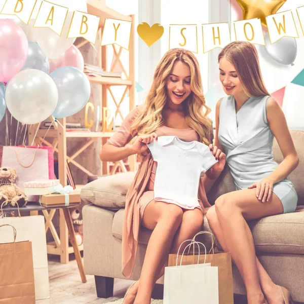 guirlande gender reveal Babyshower dans une fete